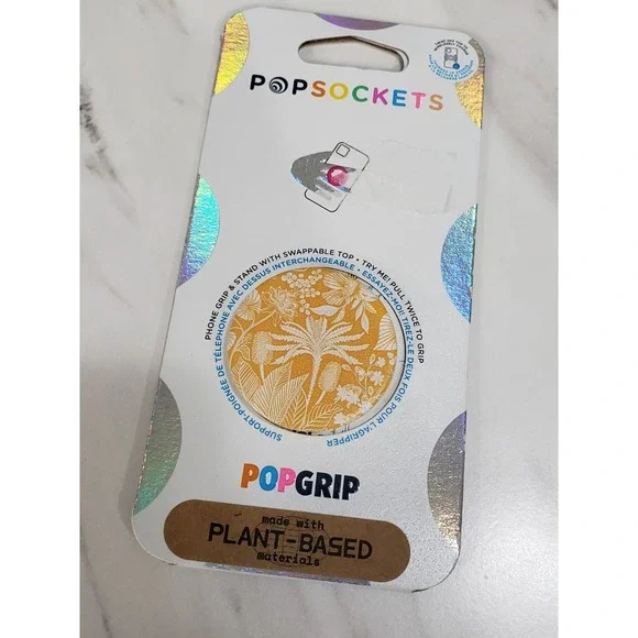 PopSockets Cell Phone Grip Stand Orange Botanical Garden boho floral leaves fall - Picture 2 of 4